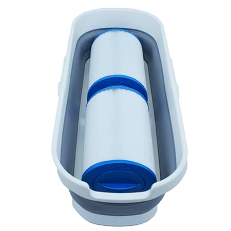 simply add the filter into the bucket for easy cleaning
