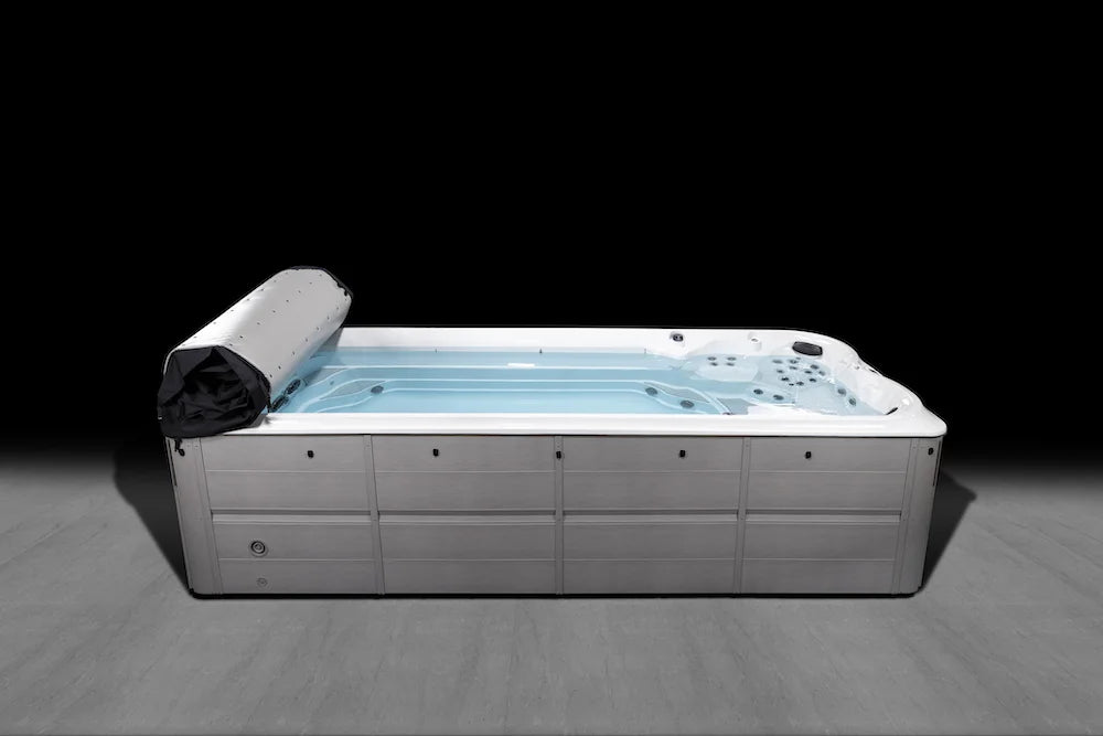 Rollaway™ Swim Spa Cover fully open