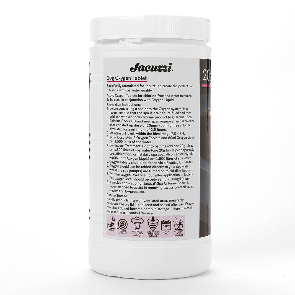 Jacuzzi® Oxygen Tablets Label