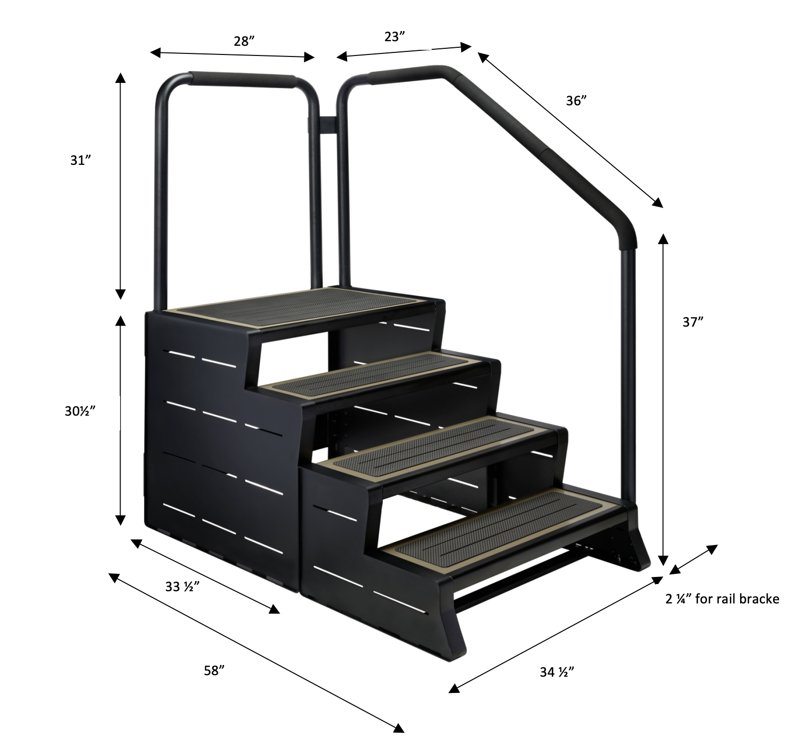 Modstep swim spa steps dimensions
