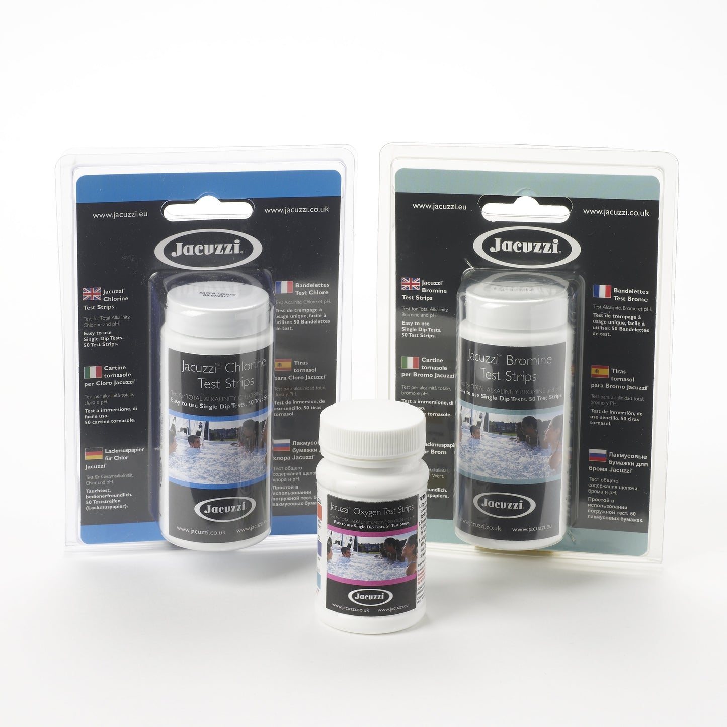 Jacuzzi® Test Strips - 50 Pack - choose from Chlorine, Oxygen or Bromine.