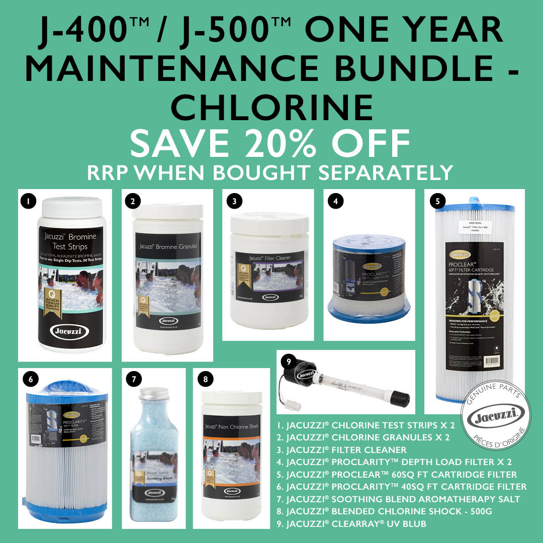 Jacuzzi® J-400™ / J-500™ 1 Year Maintenance Bundle Kit - Chlorine